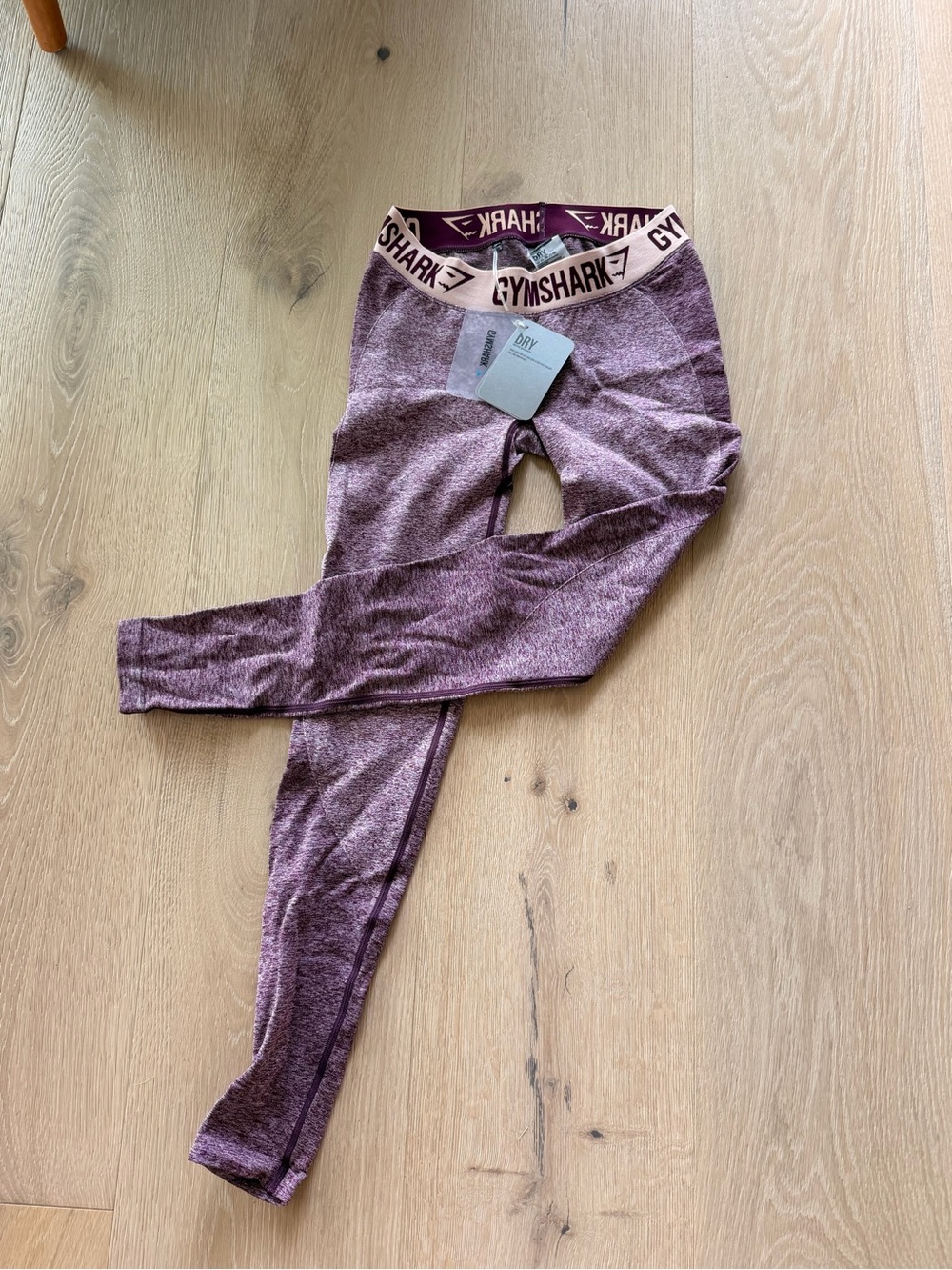 Gymshark Seamless Leggings in Heather Plum with Branded Waistband